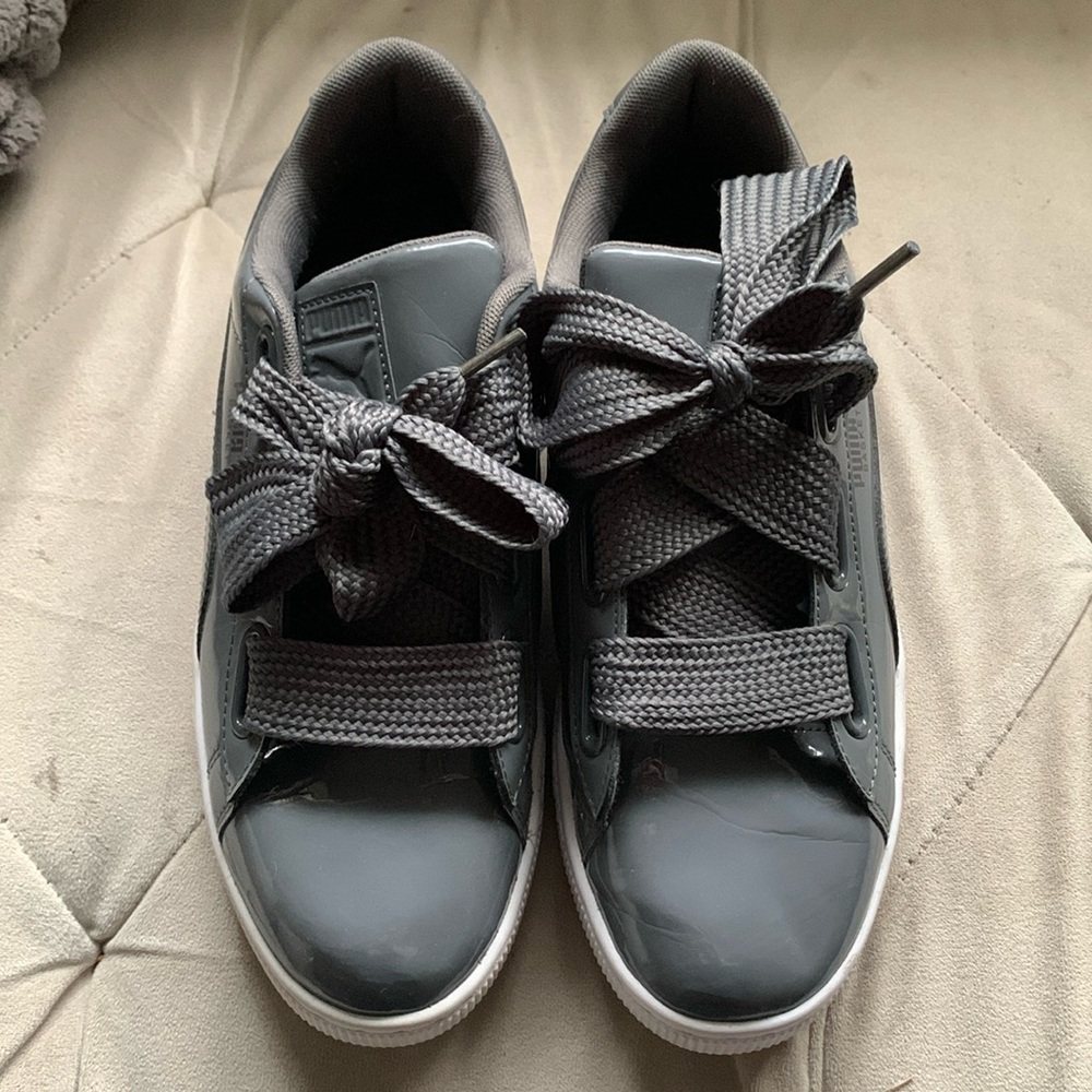 PUMA dark gray patent leather women’s 9